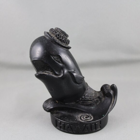 Vintage Coco Joe Figurine - Tiki Whale with Hat - Made with Lava - Picture 1 of 8